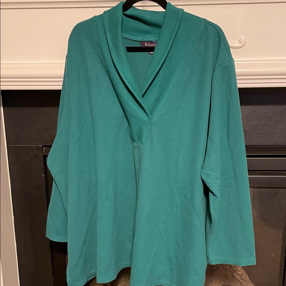 Roaman's Forest Green Knit Top